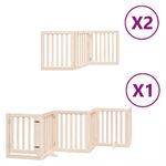 Petshop - Accesorii petshop - Culcusuri si custi - Tarcuri si colivii - Poarta de caini pliabila cu usa, 12 panouri, 600 cm, lemn plop - Infinity.ro