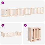 Petshop - Accesorii petshop - Culcusuri si custi - Tarcuri si colivii - Poarta de caini pliabila cu usa, 12 panouri, 600 cm, lemn plop - Infinity.ro