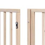 Petshop - Accesorii petshop - Culcusuri si custi - Tarcuri si colivii - Poarta de caini pliabila cu usa, 12 panouri, 600 cm, lemn plop - Infinity.ro