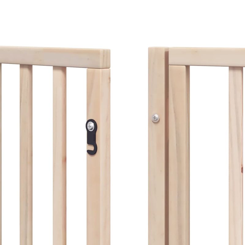 Petshop - Accesorii petshop - Culcusuri si custi - Tarcuri si colivii - Poarta de caini pliabila cu usa, 12 panouri, 600 cm, lemn plop - Infinity.ro
