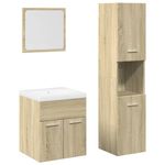 Casa si Gradina - Mobilier - Seturi de mobilier - Seturi baie - Set mobilier de baie, 4 piese, stejar sonoma, lemn prelucrat - Infinity.ro