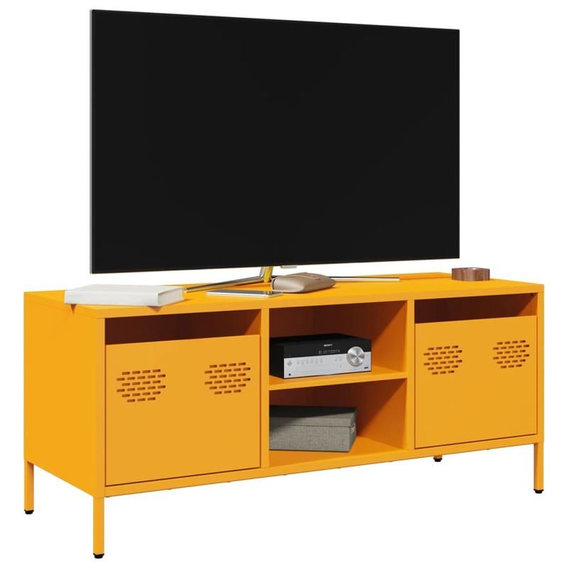 Casa si Gradina - Mobilier - Comode si corpuri - Comode - Dulap TV, galben mustar, 101,5x39x43,5 cm, otel laminat la rece - Infinity.ro