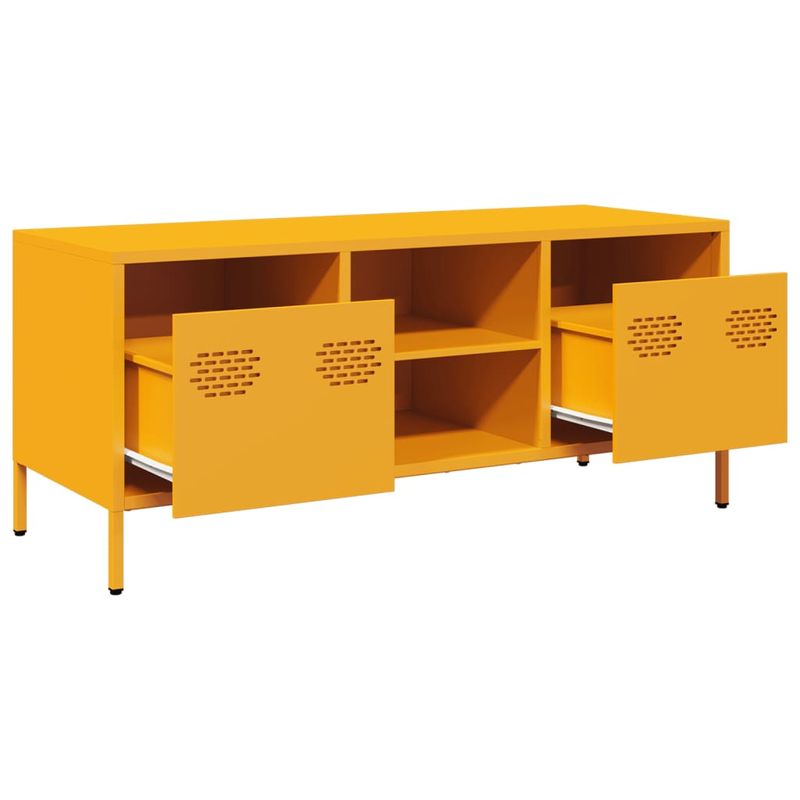 Casa si Gradina - Mobilier - Comode si corpuri - Comode - Dulap TV, galben mustar, 101,5x39x43,5 cm, otel laminat la rece - Infinity.ro