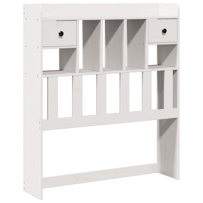 Casa si Gradina - Mobilier - Paturi si accesorii - Paturi - Pat cu biblioteca fara saltea, alb, 90x200 cm, lemn masiv pin - Infinity.ro