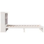 Casa si Gradina - Mobilier - Paturi si accesorii - Paturi - Pat cu biblioteca fara saltea, alb, 90x200 cm, lemn masiv pin - Infinity.ro