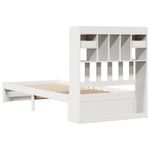 Casa si Gradina - Mobilier - Paturi si accesorii - Paturi - Pat cu biblioteca fara saltea, alb, 90x200 cm, lemn masiv pin - Infinity.ro