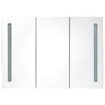 Casa si Gradina - Mobilier - Mobilier baie - Corpuri baie - Dulap de baie cu oglinda si LED, alb si stejar, 89x14x62 cm - Infinity.ro