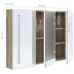 Casa si Gradina - Mobilier - Mobilier baie - Corpuri baie - Dulap de baie cu oglinda si LED, alb si stejar, 89x14x62 cm - Infinity.ro