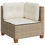 Casa si Gradina - Gradina si terasa - Mobilier exterior - Canapele si fotolii gradina - Canapea de colt de gradina cu perne, bej, poliratan - Infinity.ro