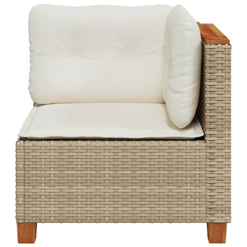 Casa si Gradina - Gradina si terasa - Mobilier exterior - Canapele si fotolii gradina - Canapea de colt de gradina cu perne, bej, poliratan - Infinity.ro