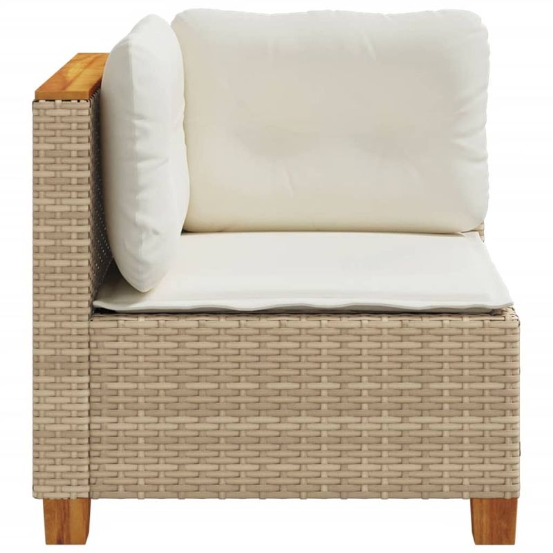 Casa si Gradina - Gradina si terasa - Mobilier exterior - Canapele si fotolii gradina - Canapea de colt de gradina cu perne, bej, poliratan - Infinity.ro