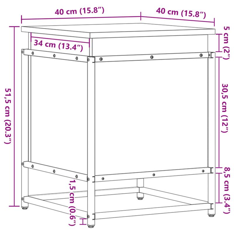 Casa si Gradina - Mobilier - Organizare si depozitare - Cutii depozitare - Cutie depozitare stejar sonoma 40x40x51,5cm lemn prelucrat - Infinity.ro