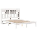 Casa si Gradina - Mobilier - Paturi si accesorii - Paturi - Pat cu biblioteca fara saltea, alb, 160x200 cm, lemn masiv pin - Infinity.ro