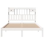 Casa si Gradina - Mobilier - Paturi si accesorii - Paturi - Pat cu biblioteca fara saltea, alb, 160x200 cm, lemn masiv pin - Infinity.ro