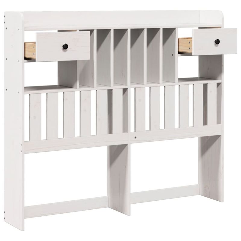 Casa si Gradina - Mobilier - Paturi si accesorii - Accesorii paturi - Tablie de pat cu depozitare alb 135 cm lemn masiv de pin - Infinity.ro