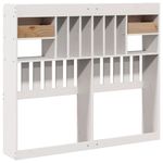 Casa si Gradina - Mobilier - Paturi si accesorii - Accesorii paturi - Tablie de pat cu depozitare alb 135 cm lemn masiv de pin - Infinity.ro