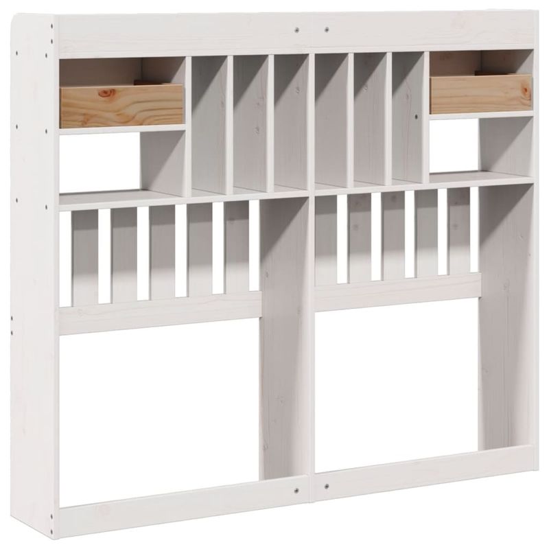 Casa si Gradina - Mobilier - Paturi si accesorii - Accesorii paturi - Tablie de pat cu depozitare alb 135 cm lemn masiv de pin - Infinity.ro