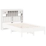 Casa si Gradina - Mobilier - Paturi si accesorii - Accesorii paturi - Tablie de pat cu depozitare alb 135 cm lemn masiv de pin - Infinity.ro