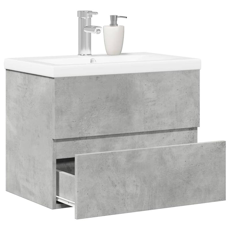 Casa si Gradina - Mobilier - Seturi de mobilier - Seturi baie - Set mobilier de baie, 2 piese, gri beton, lemn compozit - Infinity.ro