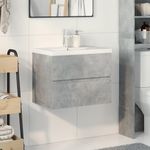 Casa si Gradina - Mobilier - Seturi de mobilier - Seturi baie - Set mobilier de baie, 2 piese, gri beton, lemn compozit - Infinity.ro