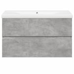 Casa si Gradina - Mobilier - Seturi de mobilier - Seturi baie - Set mobilier de baie, 2 piese, gri beton, lemn compozit - Infinity.ro