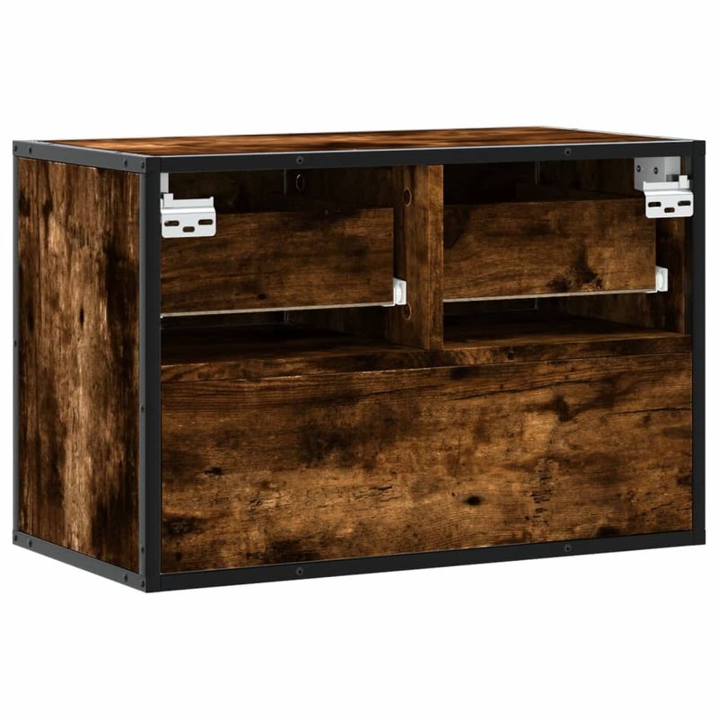 Casa si Gradina - Mobilier - Comode si corpuri - Comode - Dulap TV, stejar fumuriu, 60x31x39,5 cm lemn si metal - Infinity.ro