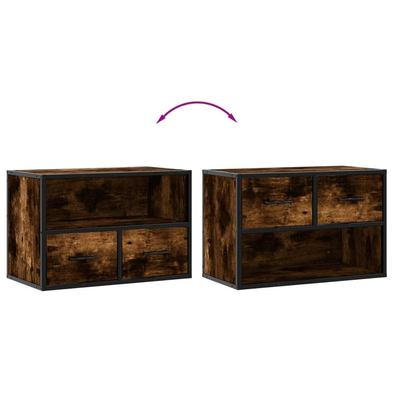 Casa si Gradina - Mobilier - Comode si corpuri - Comode - Dulap TV, stejar fumuriu, 60x31x39,5 cm lemn si metal - Infinity.ro