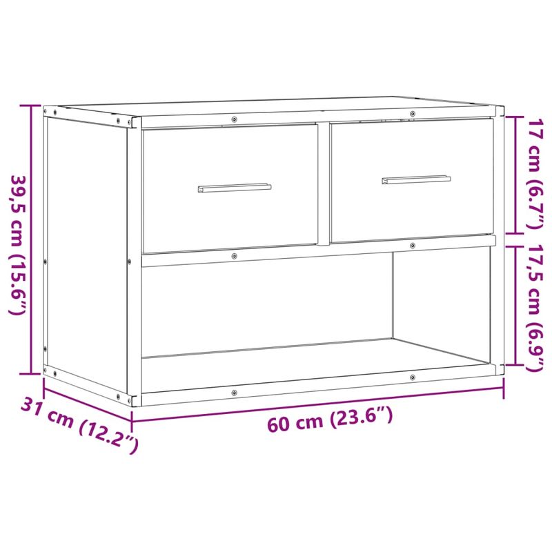 Casa si Gradina - Mobilier - Comode si corpuri - Comode - Dulap TV, stejar fumuriu, 60x31x39,5 cm lemn si metal - Infinity.ro