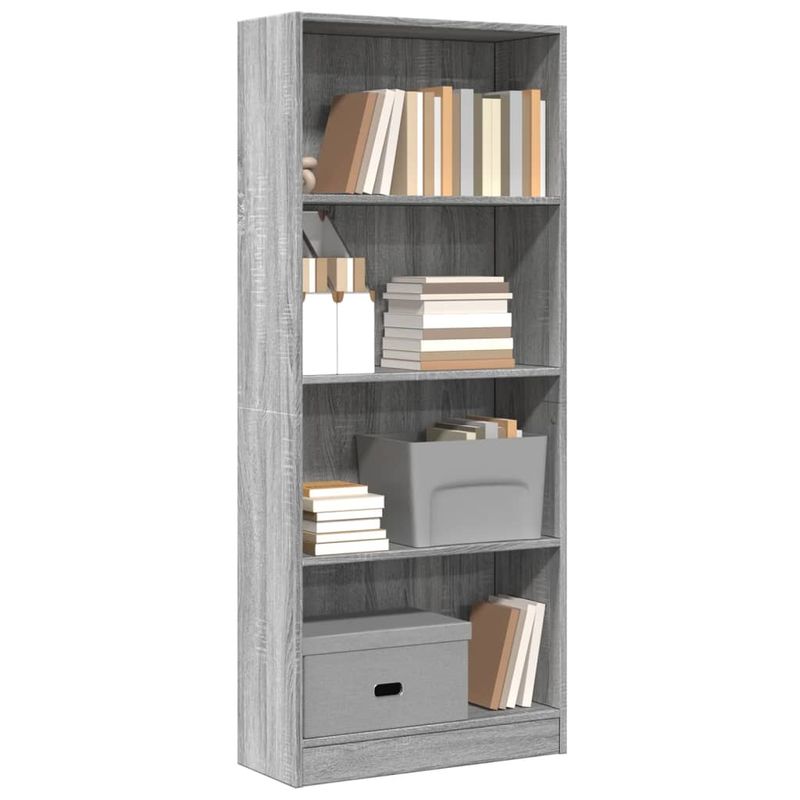 Casa si Gradina - Mobilier - Biblioteci si rafturi - Biblioteci - Biblioteca, gri sonoma, 60x24x143 cm, lemn prelucrat - Infinity.ro