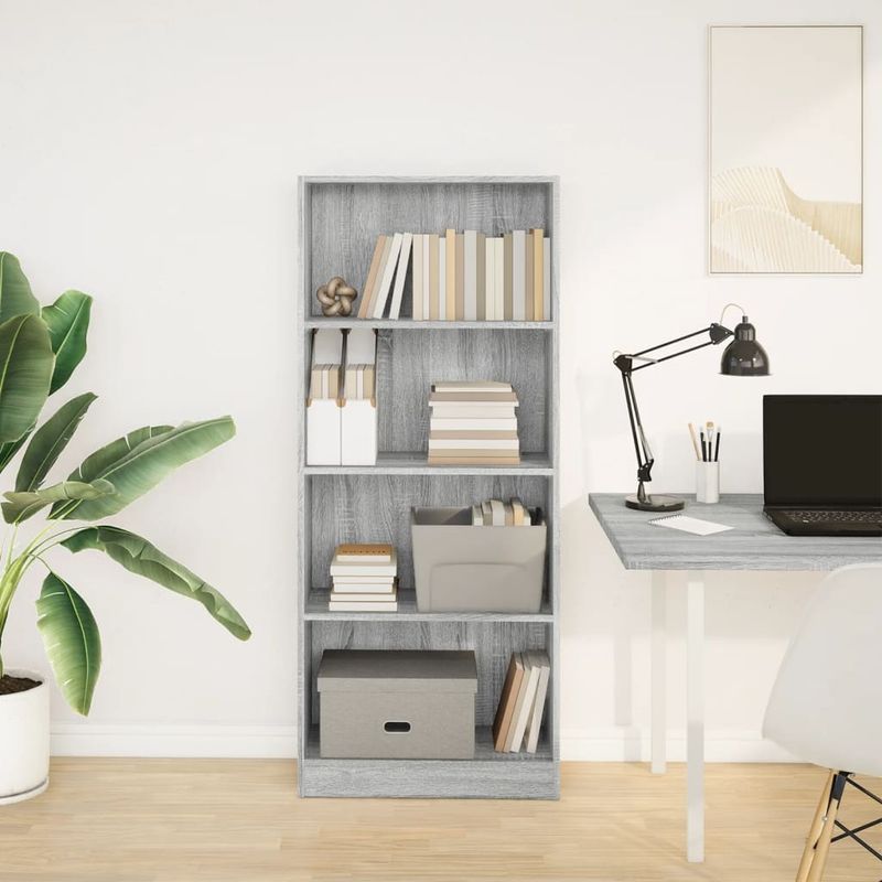 Casa si Gradina - Mobilier - Biblioteci si rafturi - Biblioteci - Biblioteca, gri sonoma, 60x24x143 cm, lemn prelucrat - Infinity.ro