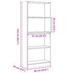 Casa si Gradina - Mobilier - Biblioteci si rafturi - Biblioteci - Biblioteca, gri sonoma, 60x24x143 cm, lemn prelucrat - Infinity.ro