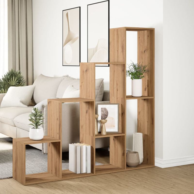 Casa si Gradina - Mobilier - Biblioteci si rafturi - Biblioteci - Biblioteca/separator 4 niveluri, stejar 143,5x29x143,5 cm lemn - Infinity.ro