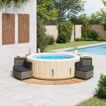 Casa si Gradina - Gradina si terasa - Piscine si accesorii - Accesorii piscine - Imprejmuire cada cu hidromasaj, gri, poliratan / lemn acacia - Infinity.ro