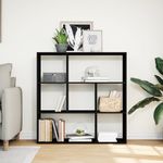 Casa si Gradina - Mobilier - Biblioteci si rafturi - Biblioteci - Biblioteca/separator camera negru 102x29x103,5 cm lemn - Infinity.ro