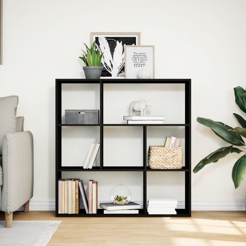 Casa si Gradina - Mobilier - Biblioteci si rafturi - Biblioteci - Biblioteca/separator camera negru 102x29x103,5 cm lemn - Infinity.ro