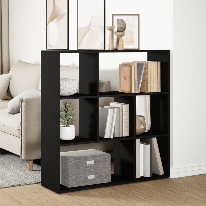 Casa si Gradina - Mobilier - Biblioteci si rafturi - Biblioteci - Biblioteca/separator camera negru 102x29x103,5 cm lemn - Infinity.ro