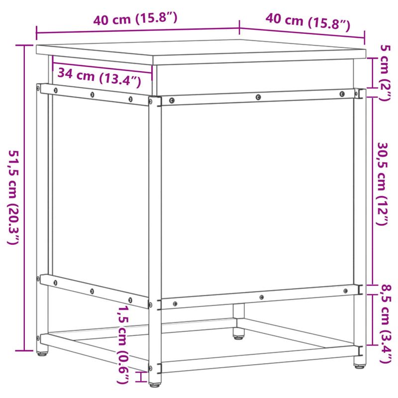 Casa si Gradina - Mobilier - Organizare si depozitare - Cutii depozitare - Cutie depozitare gri sonoma 40x40x51,5 cm lemn prelucrat - Infinity.ro