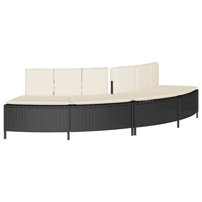 Casa si Gradina - Gradina si terasa - Piscine si accesorii - Accesorii piscine - Imprejmuire cada cu hidromasaj, negru, poliratan / lemn acacia - Infinity.ro