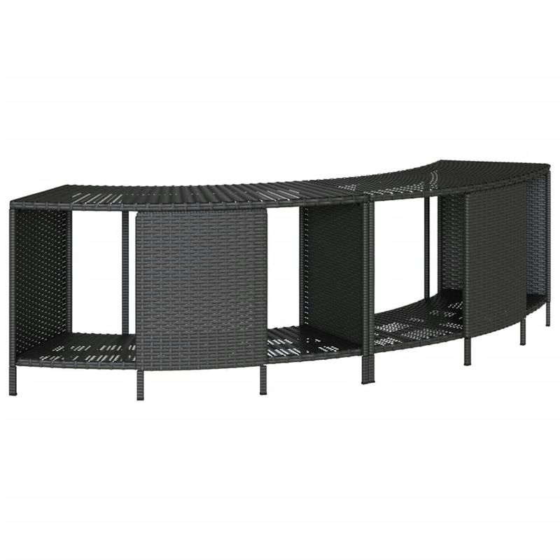 Casa si Gradina - Gradina si terasa - Piscine si accesorii - Accesorii piscine - Imprejmuire cada cu hidromasaj, negru, poliratan / lemn acacia - Infinity.ro