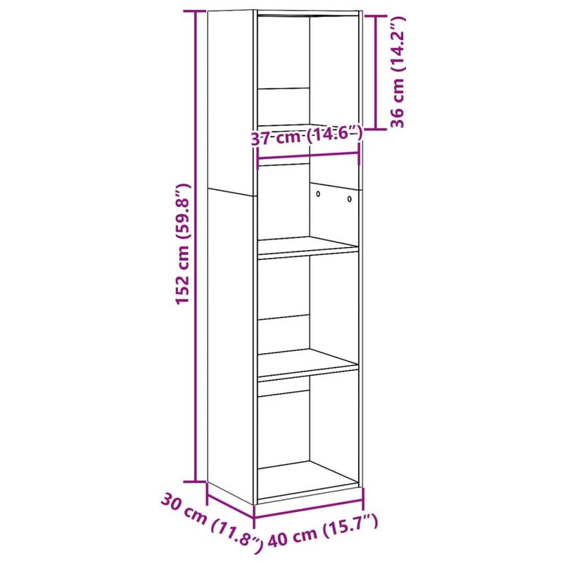 Casa si Gradina - Mobilier - Biblioteci si rafturi - Biblioteci - Biblioteca, alb, 40x30x152 cm, lemn prelucrat - Infinity.ro
