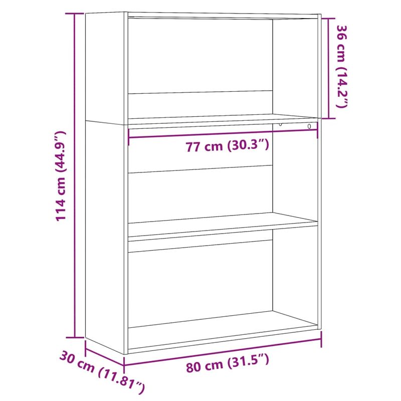 Casa si Gradina - Mobilier - Biblioteci si rafturi - Biblioteci - Biblioteca, stejar sonoma, 80x30x114 cm, lemn prelucrat - Infinity.ro