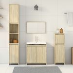 Casa si Gradina - Mobilier - Seturi de mobilier - Seturi baie - Set mobilier de baie, 4 piese, stejar sonoma, lemn prelucrat - Infinity.ro