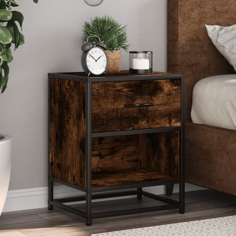 Casa si Gradina - Mobilier - Comode si corpuri - Noptiere - Noptiera, stejar fumuriu, 40x31x50 cm, lemn compozit - Infinity.ro