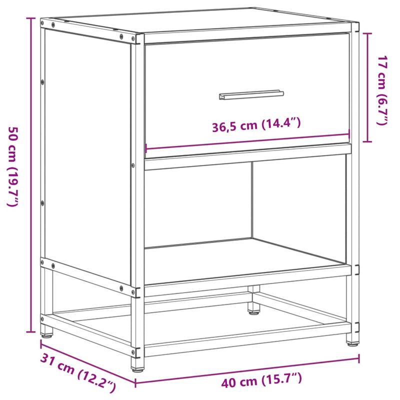 Casa si Gradina - Mobilier - Comode si corpuri - Noptiere - Noptiera, stejar fumuriu, 40x31x50 cm, lemn compozit - Infinity.ro