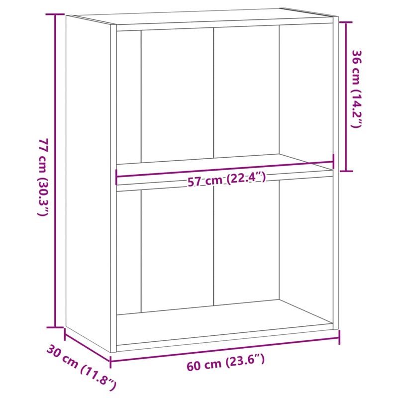 Casa si Gradina - Mobilier - Biblioteci si rafturi - Biblioteci - Biblioteca, lemn vechi, 60x30x77 cm, lemn prelucrat - Infinity.ro