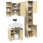 Casa si Gradina - Mobilier - Seturi de mobilier - Seturi baie - Set mobilier de baie, 3 piese, stejar sonoma, lemn prelucrat - Infinity.ro