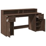 Casa si Gradina - Mobilier - Mese si birouri - Birouri - Birou cu lumini LED, stejar maro, 160x55x91 cm, lemn prelucrat - Infinity.ro