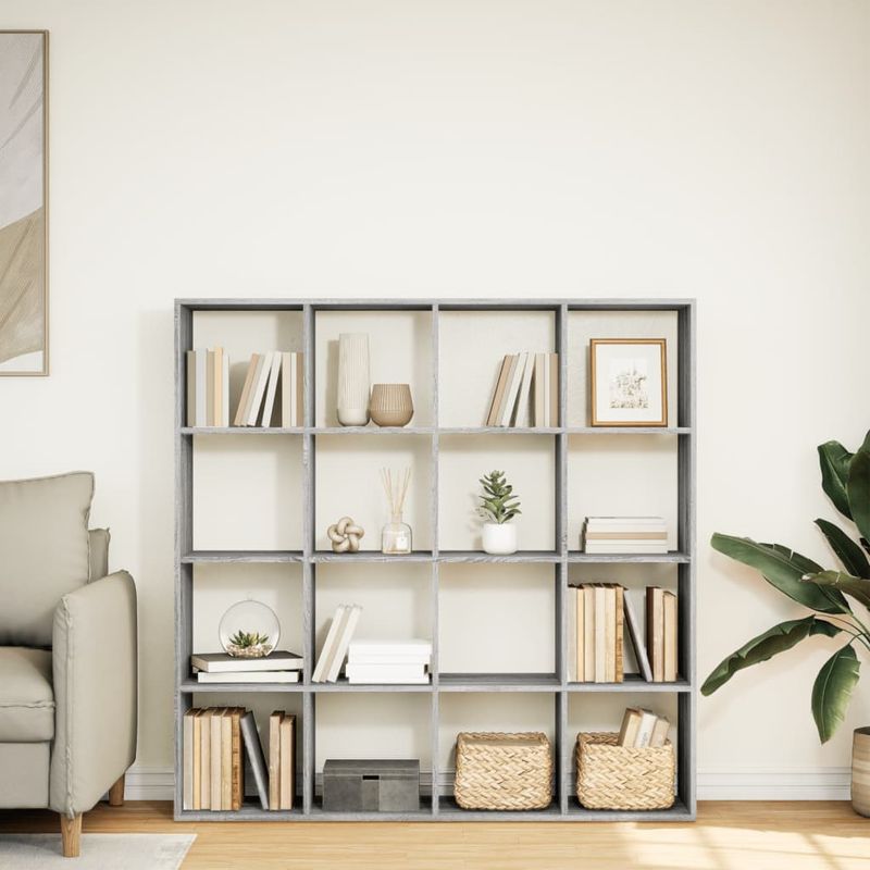 Casa si Gradina - Mobilier - Biblioteci si rafturi - Biblioteci - Biblioteca, gri sonoma, 137,5x29x137,5 cm, lemn prelucrat - Infinity.ro