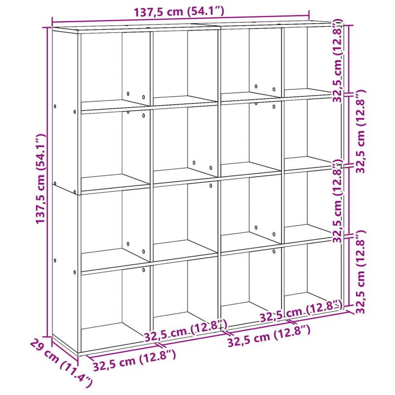 Casa si Gradina - Mobilier - Biblioteci si rafturi - Biblioteci - Biblioteca, gri sonoma, 137,5x29x137,5 cm, lemn prelucrat - Infinity.ro