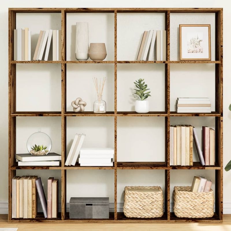 Casa si Gradina - Mobilier - Biblioteci si rafturi - Biblioteci - Biblioteca, lemn vechi, 137,5x29x137,5 cm, lemn prelucrat - Infinity.ro